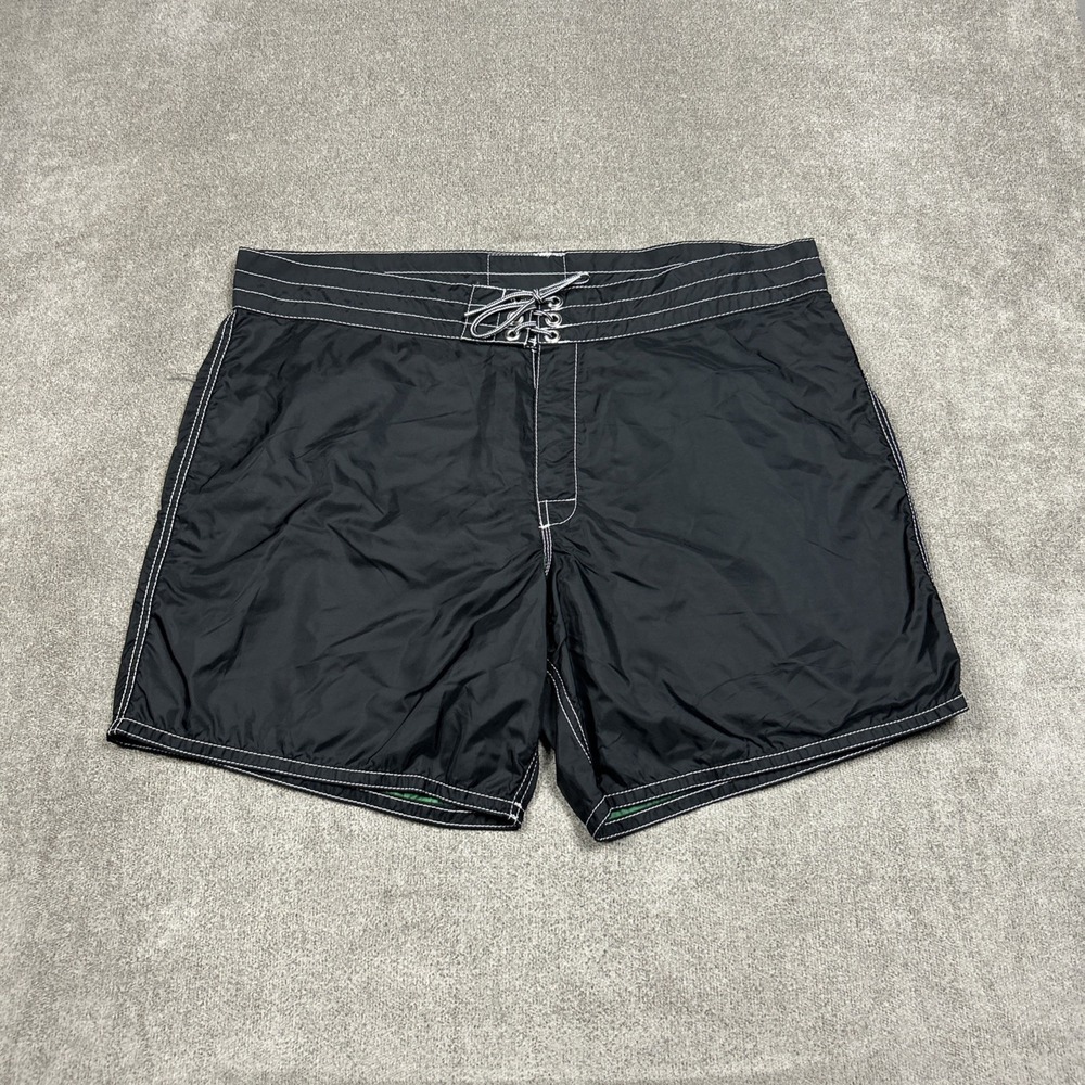 Birdwell Beach Britches Shorts Mens 39 Black 6" Swim Beach Board Shorts Made USA
